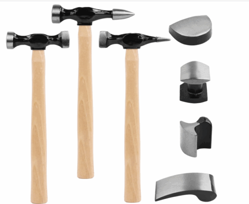 7 Piece Auto Body Repair Kit, Auto Body Tools, Auto Body Repair Tools with Carbon Steel Hammer Heads