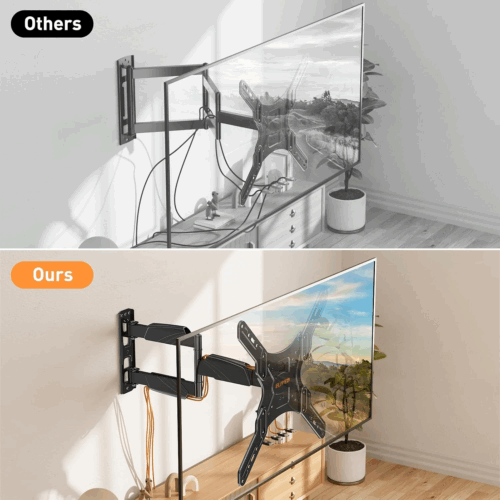 UL Listed TV Wall Mount for Most 26-60 Inch TVs, Swivel and Tilt Full Motion TV Mount with Single Stud Perfect Center Design, Wall Mount Bracket Max VESA 400x400mm, Holds up to 88 lbs. - Image 2