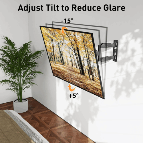 UL Listed TV Wall Mount for Most 26-60 Inch TVs, Swivel and Tilt Full Motion TV Mount with Single Stud Perfect Center Design, Wall Mount Bracket Max VESA 400x400mm, Holds up to 88 lbs. - Image 4