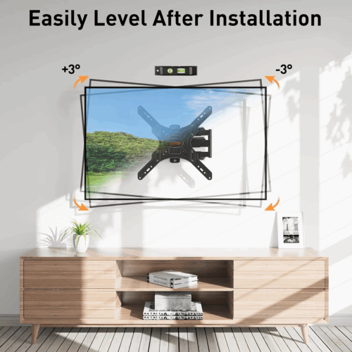 UL Listed TV Wall Mount for Most 26-60 Inch TVs, Swivel and Tilt Full Motion TV Mount with Single Stud Perfect Center Design, Wall Mount Bracket Max VESA 400x400mm, Holds up to 88 lbs.