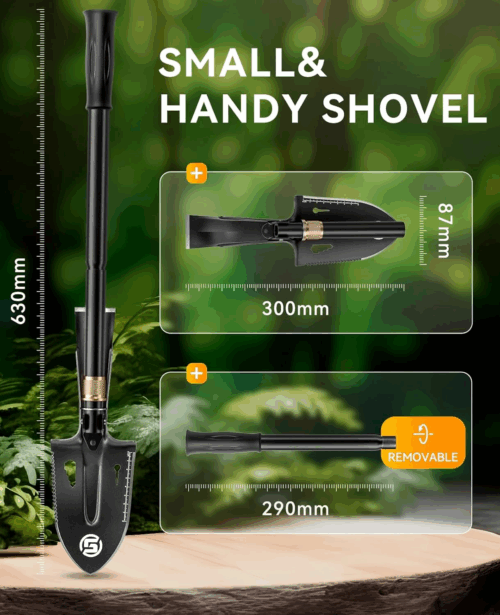 Shovels for Digging, Camping Shovel, Portable Shovel for Gardening, Digging, Metal Detecting, Hiking, Car Emergency - Multifunctional Lightweight Outdoor Shovel - Image 4