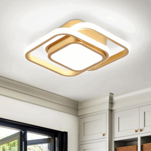 Gold Modern Ceiling Light,Small Square Hallway Ceiling Lamp Cool White 6000K Ceiling Lighting Fixtures for Hallway Bedroom Kitchen Living Room Laundry Room Corridor Ceiling Lights