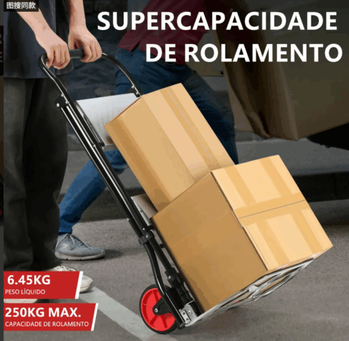 Aluminum Stool Ladder With 2 Steps  Reinforced  Up To 250kg + Hand Truck For Folding Load Up To 100kg - Image 4