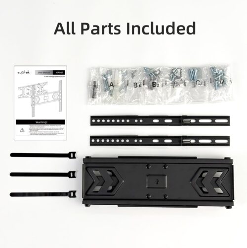 Full Motion TV Wall Mount for 32-60 Inch TVs, Swivel & Tilt Adjustable Bracket, Dual Articulating Arms, Fits 16" Studs, Max VESA 400x400mm, Supports Up to 99lbs - Image 7