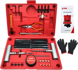 Heavy Duty Tire Plug Kit - 68pcs All-in-One Universal Tire Repair Kit with Plugs, Professional Tools for Tubeless Tyre Flats for Cars, Truck, RV, SUV, ATV, Motorcycle, Tractor, Trailer