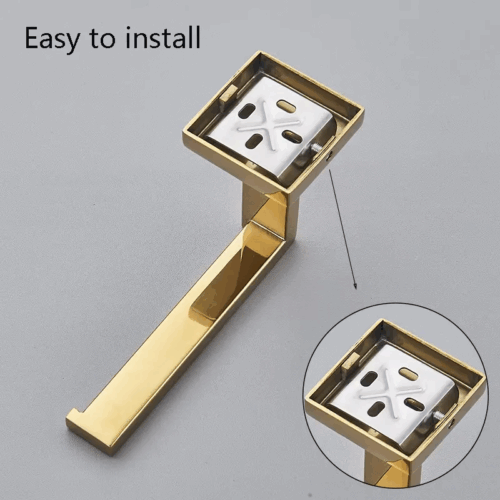 Stainless Steel 304 Square Luxury Bathroom Accessories Kit 4 Pieces Chrome - Image 3
