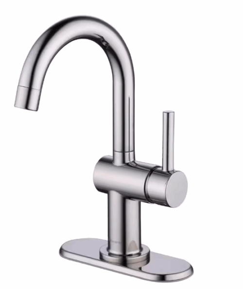 Single Hole Single-Handle Deck Mount High-Arc Bathroom Faucet - Image 2