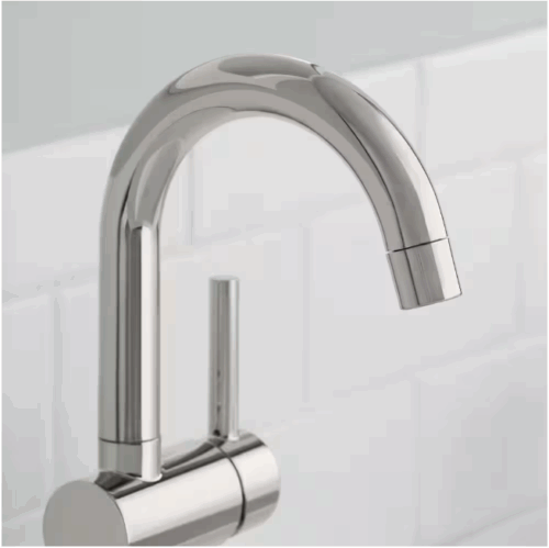 Single Hole Single-Handle Deck Mount High-Arc Bathroom Faucet - Image 3
