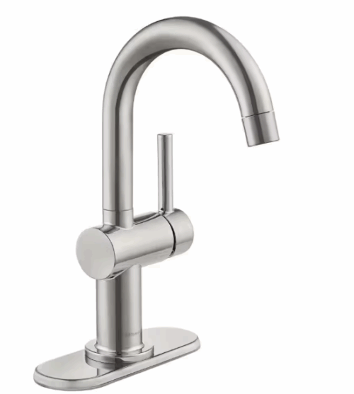Single Hole Single-Handle Deck Mount High-Arc Bathroom Faucet - Image 6